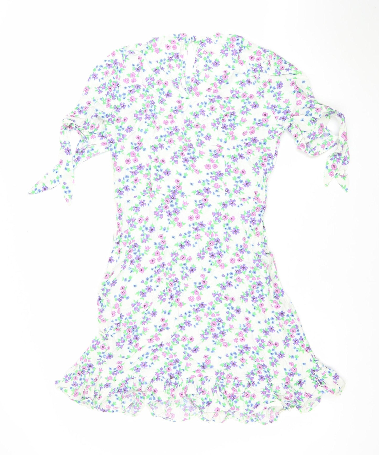 Marks and Spencer Women’s Multicoloured Floral One Shoulder Wrap Dress Size 10