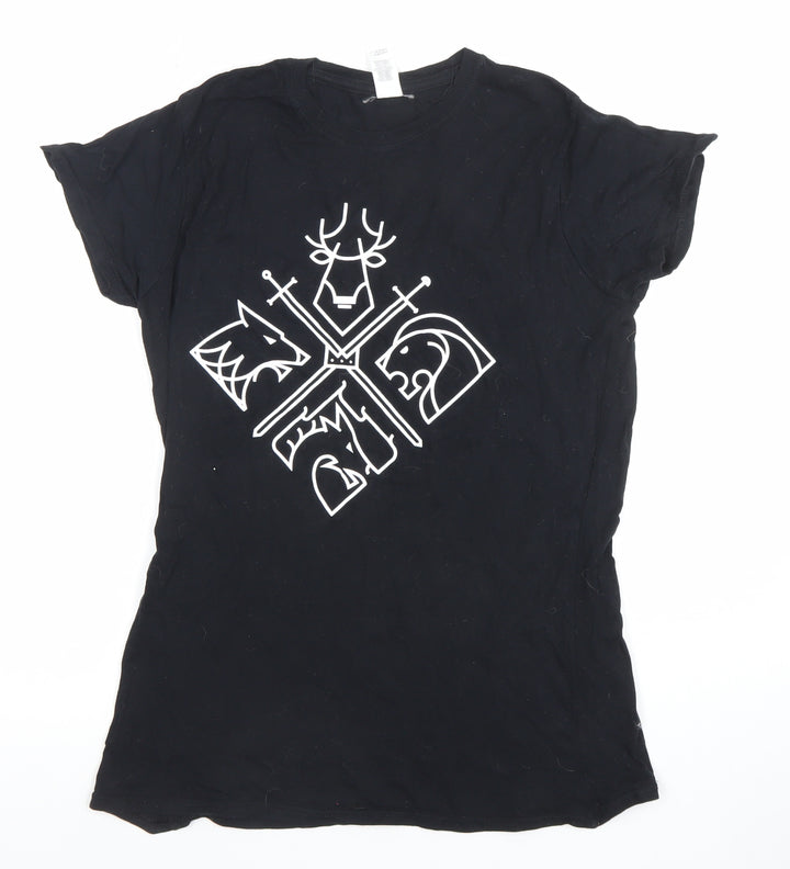 Gildan Womens Black XL Cotton Crew Neck Short Sleeve Graphic T-Shirt