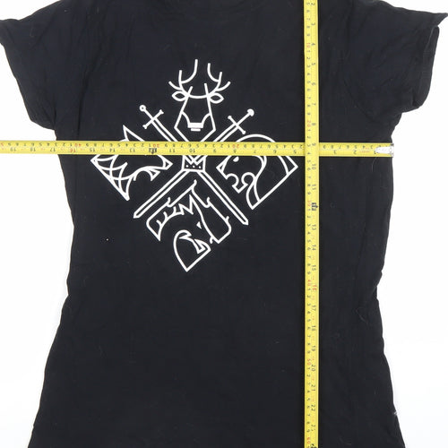 Gildan Womens Black XL Cotton Crew Neck Short Sleeve Graphic T-Shirt