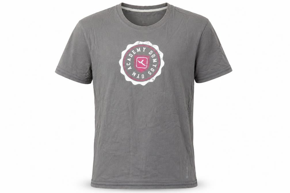 Domyos Men's Grey Crew Neck Gym Academy Graphic T-Shirt Medium