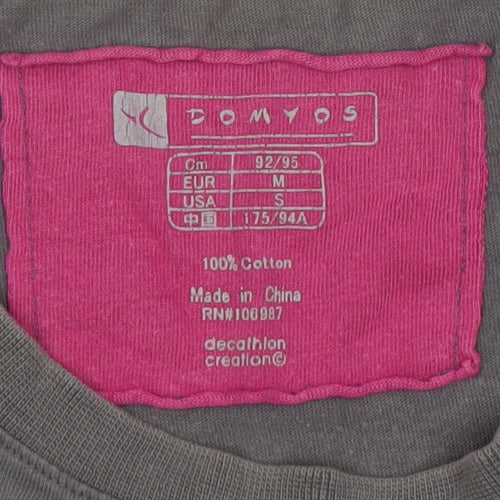 Domyos Men's Grey Crew Neck Gym Academy Graphic T-Shirt Medium