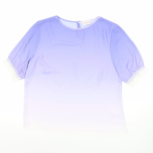 Repetto Women’s Purple Ombre Short Sleeve Chiffon Blouse Size 12