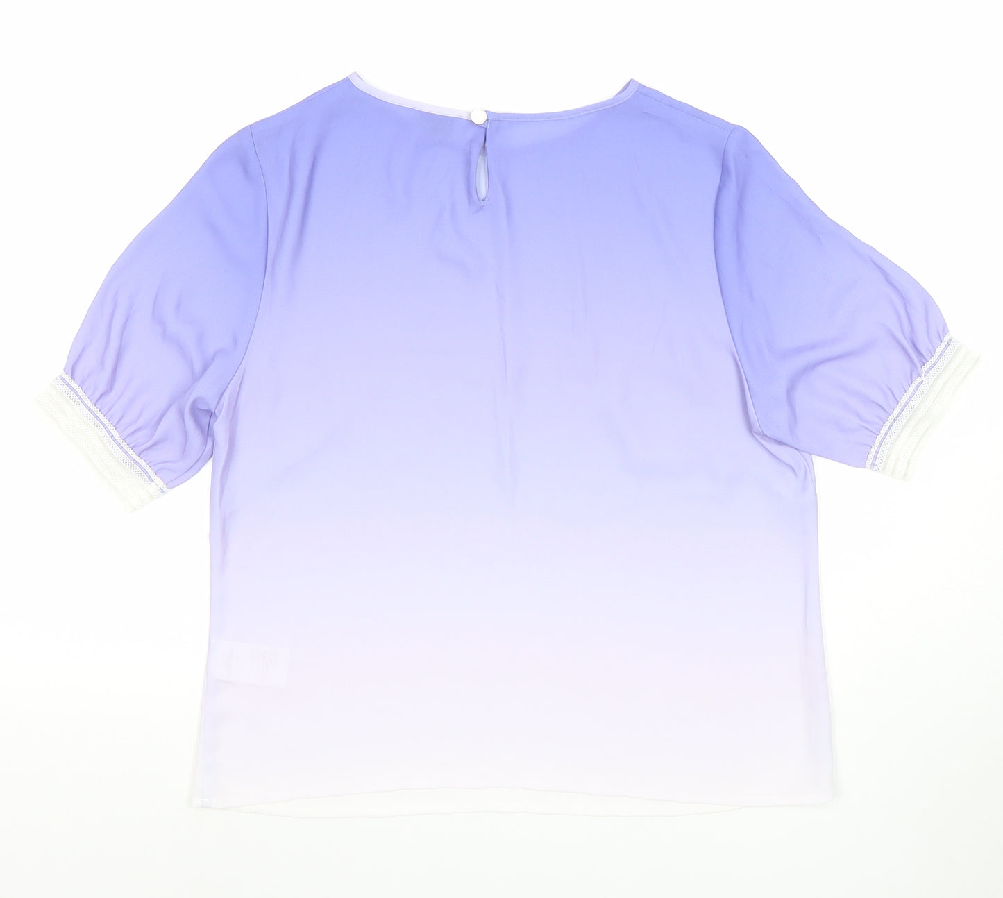 Repetto Women’s Purple Ombre Short Sleeve Chiffon Blouse Size 12