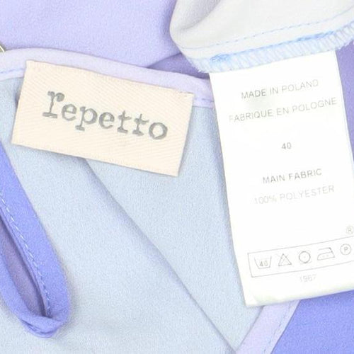 Repetto Women’s Purple Ombre Short Sleeve Chiffon Blouse Size 12