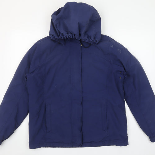 Lands' End Women's Blue Hooded Parka Jacket Size M Regular
