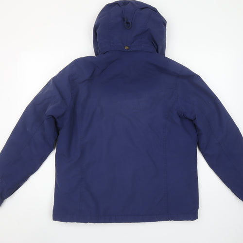 Lands' End Women's Blue Hooded Parka Jacket Size M Regular