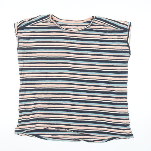 M&Co Women Multicoloured Striped Cotton Modal Sleeveless T-Shirt UK20