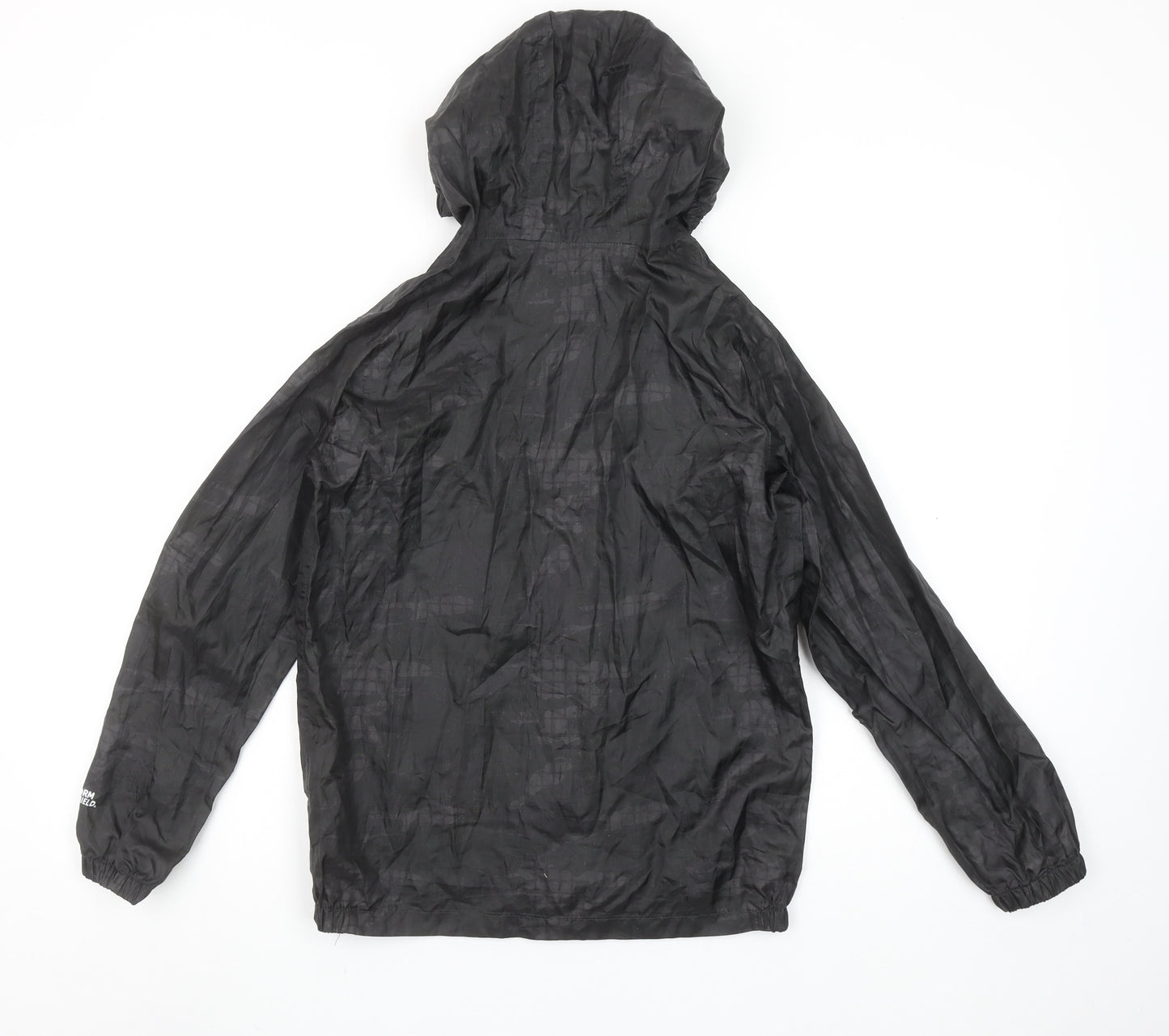Peter Storm Boys Black 9-10 Years Hooded Waterproof Lightweight Rain Jacket