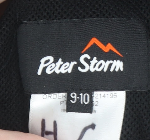 Peter Storm Boys Black 9-10 Years Hooded Waterproof Lightweight Rain Jacket