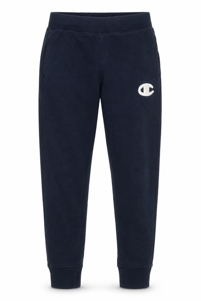 Front view of Champion Men's Blue Jogger Sweatpants Small Regular Fit Fleece