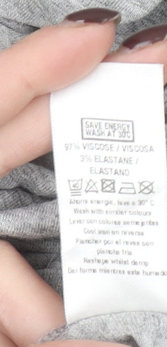 Wallis Women's Grey Long Sleeve Jersey Tunic Top M