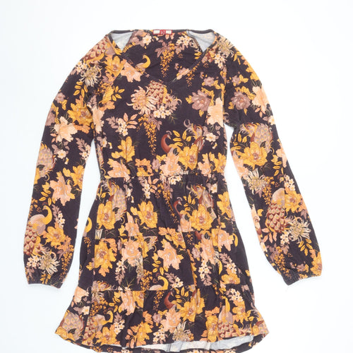 Joe Browns Womens Black Floral Mini Skater Dress Size 8