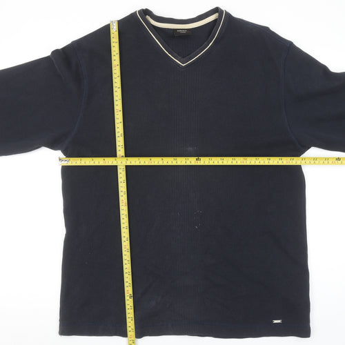 Next Men’s Blue V-Neck Knit Jumper Size L Classic Pullover