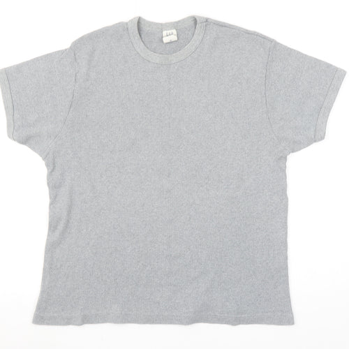 GAP Womens Grey Cotton Short Sleeve Basic Crew Neck T-Shirt Size L