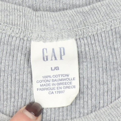 GAP Womens Grey Cotton Short Sleeve Basic Crew Neck T-Shirt Size L