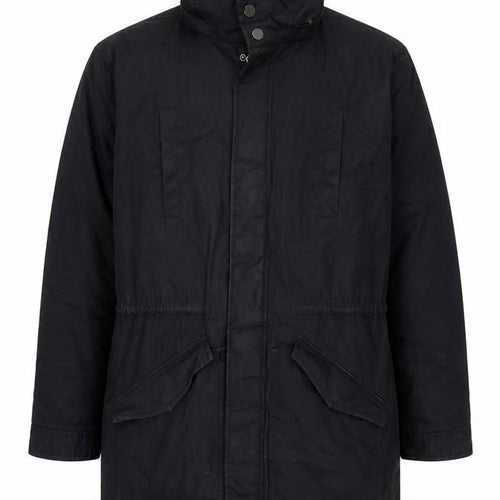 Kin by John Lewis Men's Black Parka Coat L Regular Fit Hooded