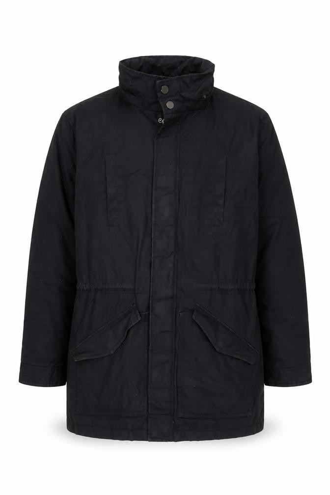 Kin by John Lewis Men's Black Parka Coat L Regular Fit Hooded