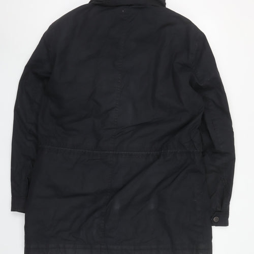 Kin by John Lewis Men's Black Parka Coat L Regular Fit Hooded