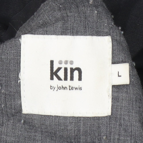 Kin by John Lewis Men's Black Parka Coat L Regular Fit Hooded