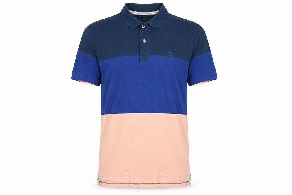 Fat Face Men's Multicoloured XL Colourblock Cotton Polo Shirt