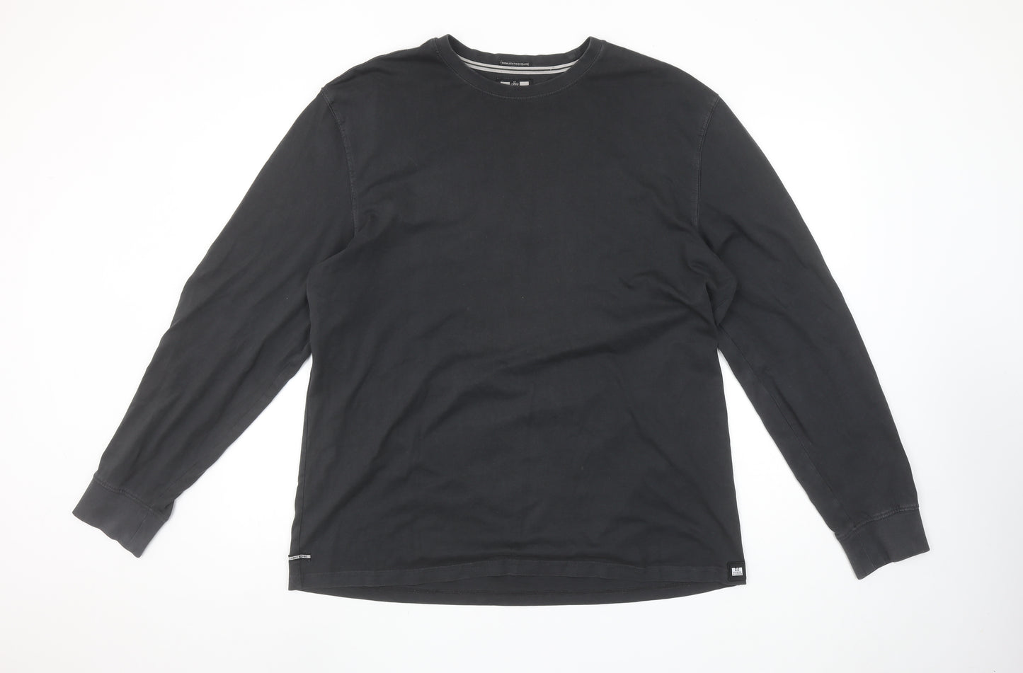 Weekend Offender Men's Black Long Sleeve Cotton Crew Neck T-Shirt XL