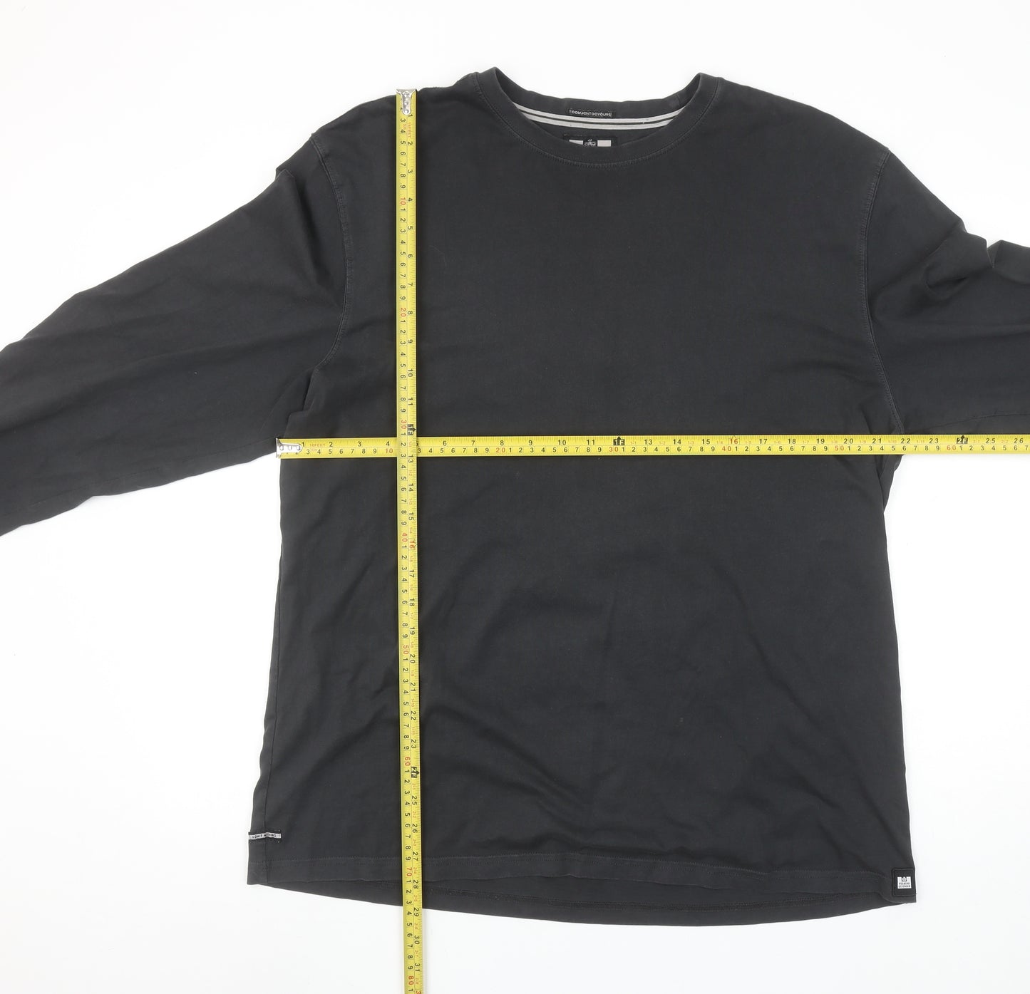 Weekend Offender Men's Black Long Sleeve Cotton Crew Neck T-Shirt XL