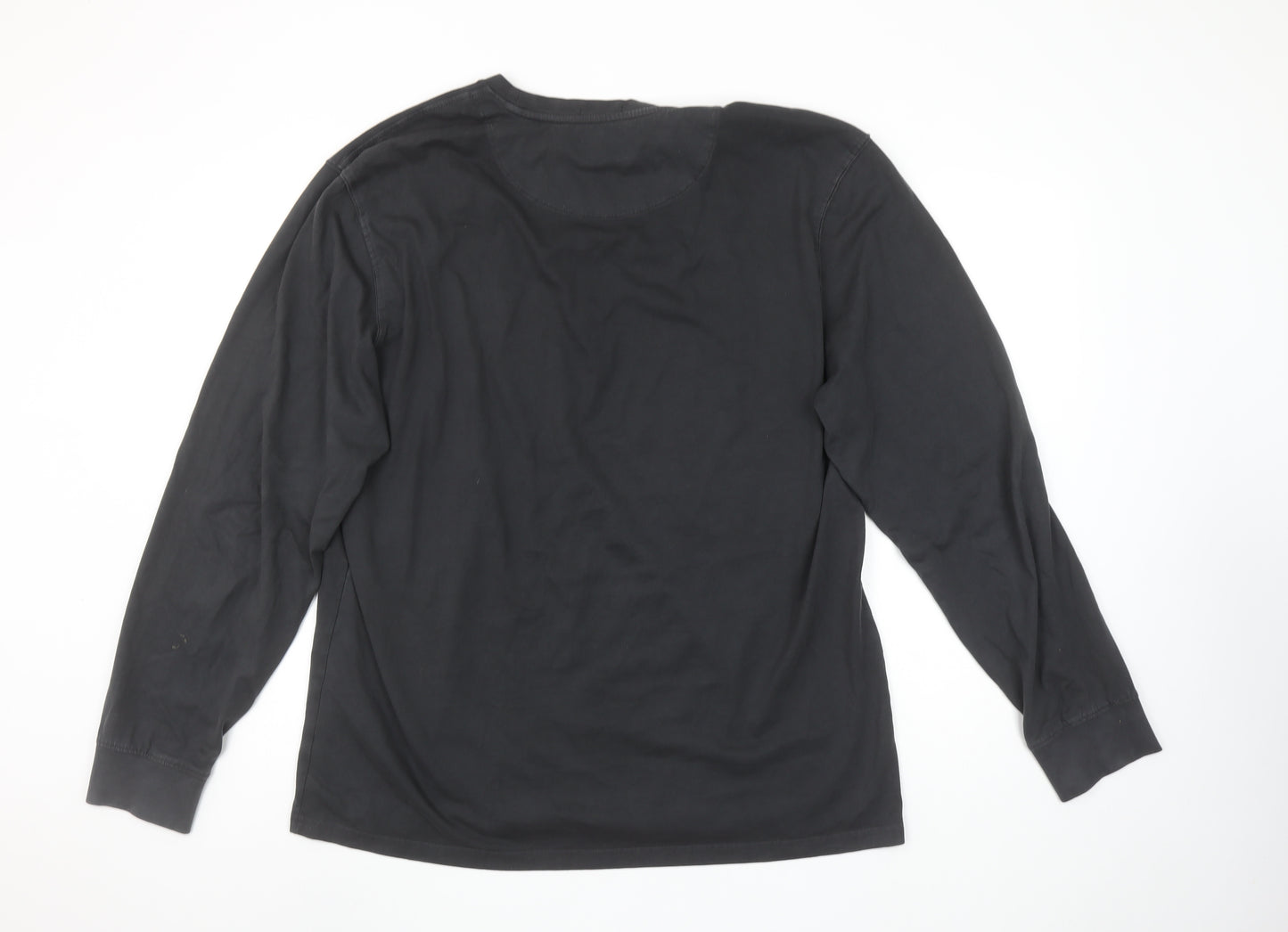 Weekend Offender Men's Black Long Sleeve Cotton Crew Neck T-Shirt XL