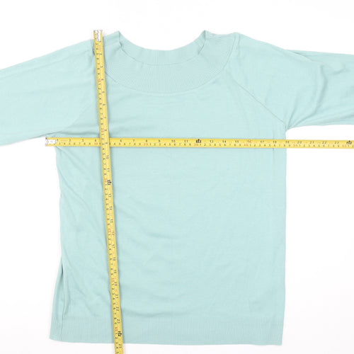Monsoon Women’s Blue 3/4 Sleeve Cotton Knit Blouse UK 18