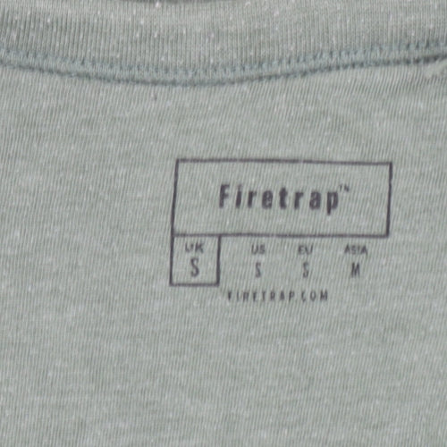 Firetrap Men's Green V-Neck Short Sleeve Cotton T-Shirt Size S