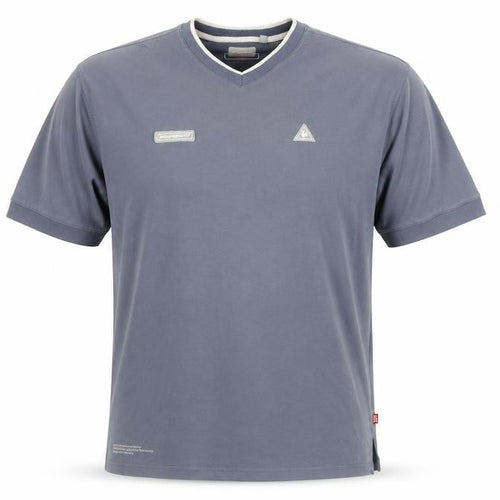 Le Coq Sportif Mens Blue XL V-Neck Short Sleeve Sports T-Shirt