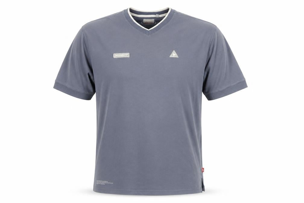 Le Coq Sportif Mens Blue XL V-Neck Short Sleeve Sports T-Shirt