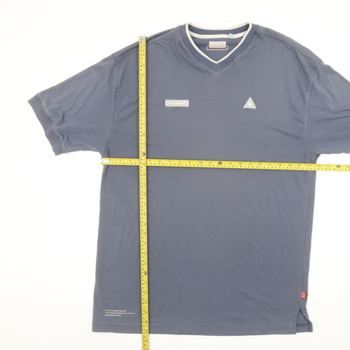 Le Coq Sportif Mens Blue XL V-Neck Short Sleeve Sports T-Shirt