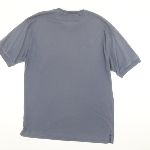 Le Coq Sportif Mens Blue XL V-Neck Short Sleeve Sports T-Shirt