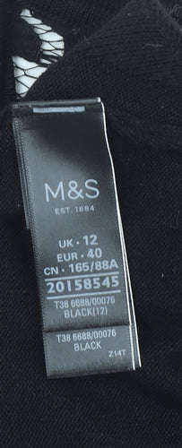 Marks and Spencer Women’s Black Lace Sleeve Cardigan Size 12