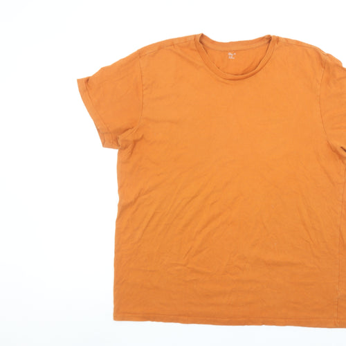 Gap Men's Orange Cotton Crew Neck Short Sleeve T-Shirt XL