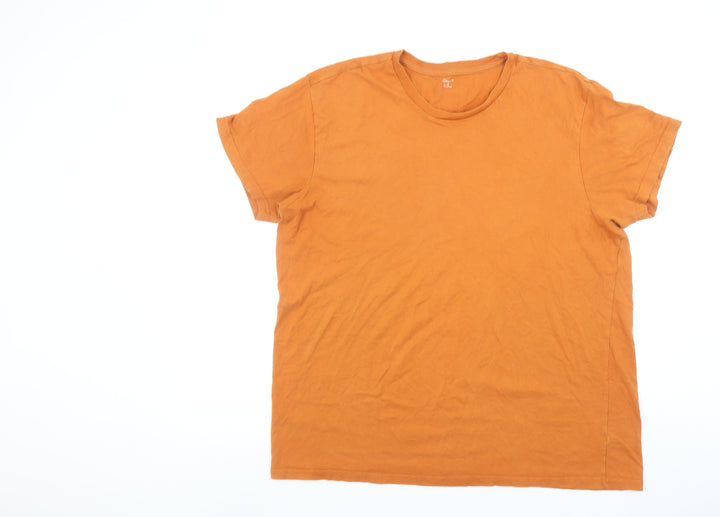 Gap Men's Orange Cotton Crew Neck Short Sleeve T-Shirt XL