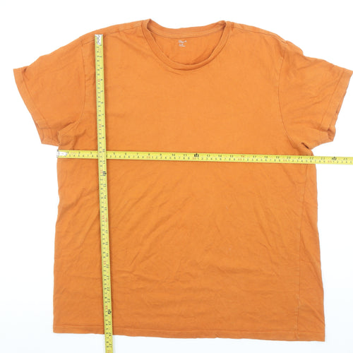 Gap Men's Orange Cotton Crew Neck Short Sleeve T-Shirt XL