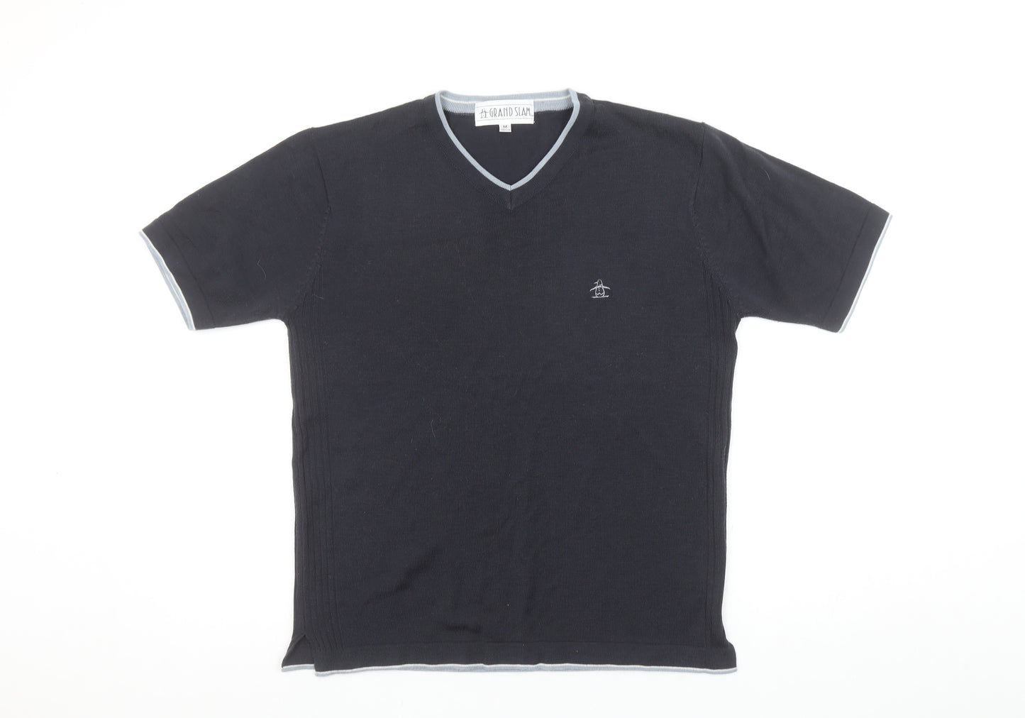 Grand Slam Men's Black V-Neck Short Sleeve T-Shirt Medium