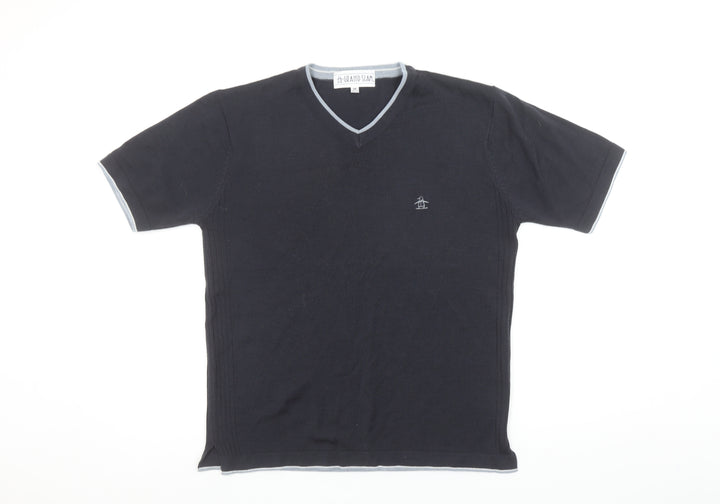 Grand Slam Men's Black V-Neck Short Sleeve T-Shirt Medium