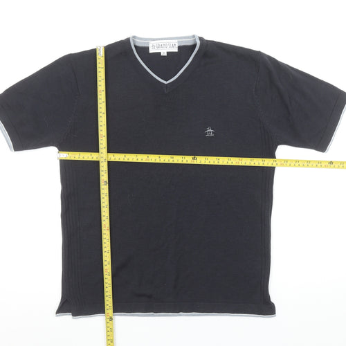 Grand Slam Men's Black V-Neck Short Sleeve T-Shirt Medium