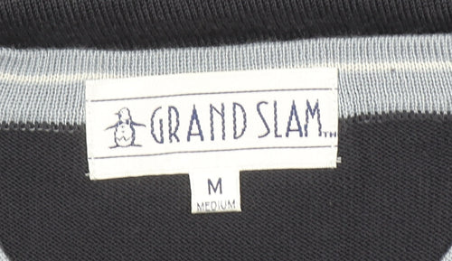 Grand Slam Men's Black V-Neck Short Sleeve T-Shirt Medium
