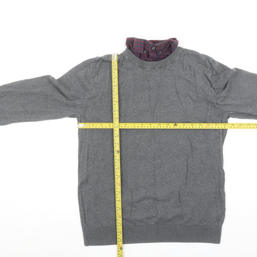 Next Men’s Grey Wool Cotton Crew Neck Pullover Jumper M