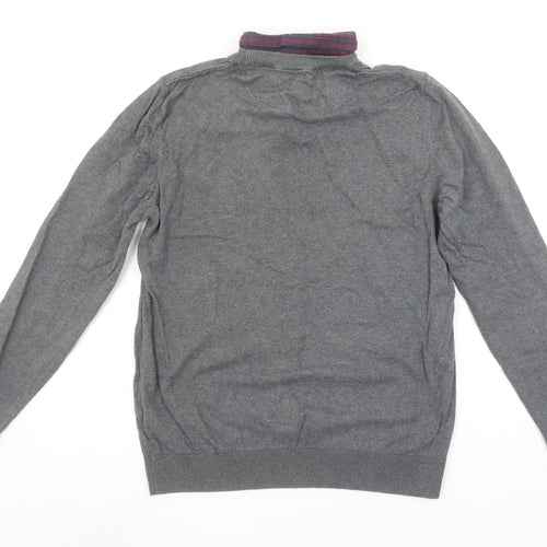Next Men’s Grey Wool Cotton Crew Neck Pullover Jumper M