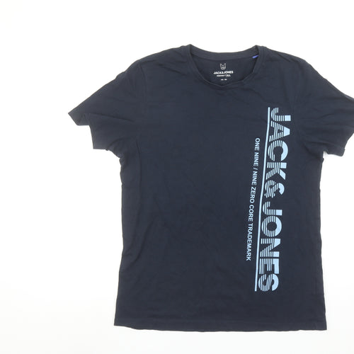 Jack & Jones Boys Blue 16 Years Graphic Print Cotton T-Shirt
