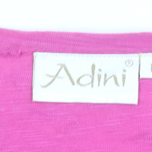 Adini Women’s Pink Wrap 3/4 Sleeve Cotton Cropped Blouse L