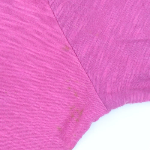 Adini Women’s Pink Wrap 3/4 Sleeve Cotton Cropped Blouse L