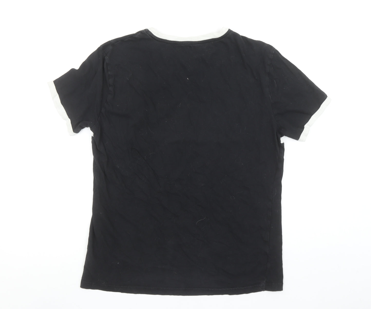 Tommy Hilfiger Men's Black Colourblock Logo Cotton T-Shirt M