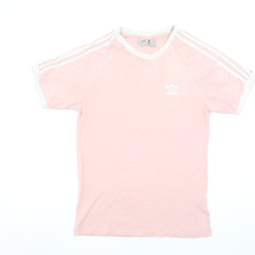 Adidas Womens Pink Short Sleeve Cotton Jersey Sports T-Shirt M