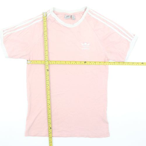 Adidas Womens Pink Short Sleeve Cotton Jersey Sports T-Shirt M