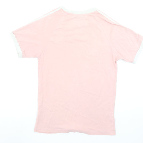 Adidas Womens Pink Short Sleeve Cotton Jersey Sports T-Shirt M